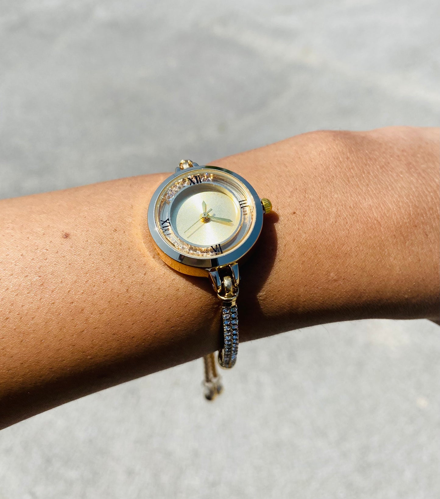 Gold drawstring watch
