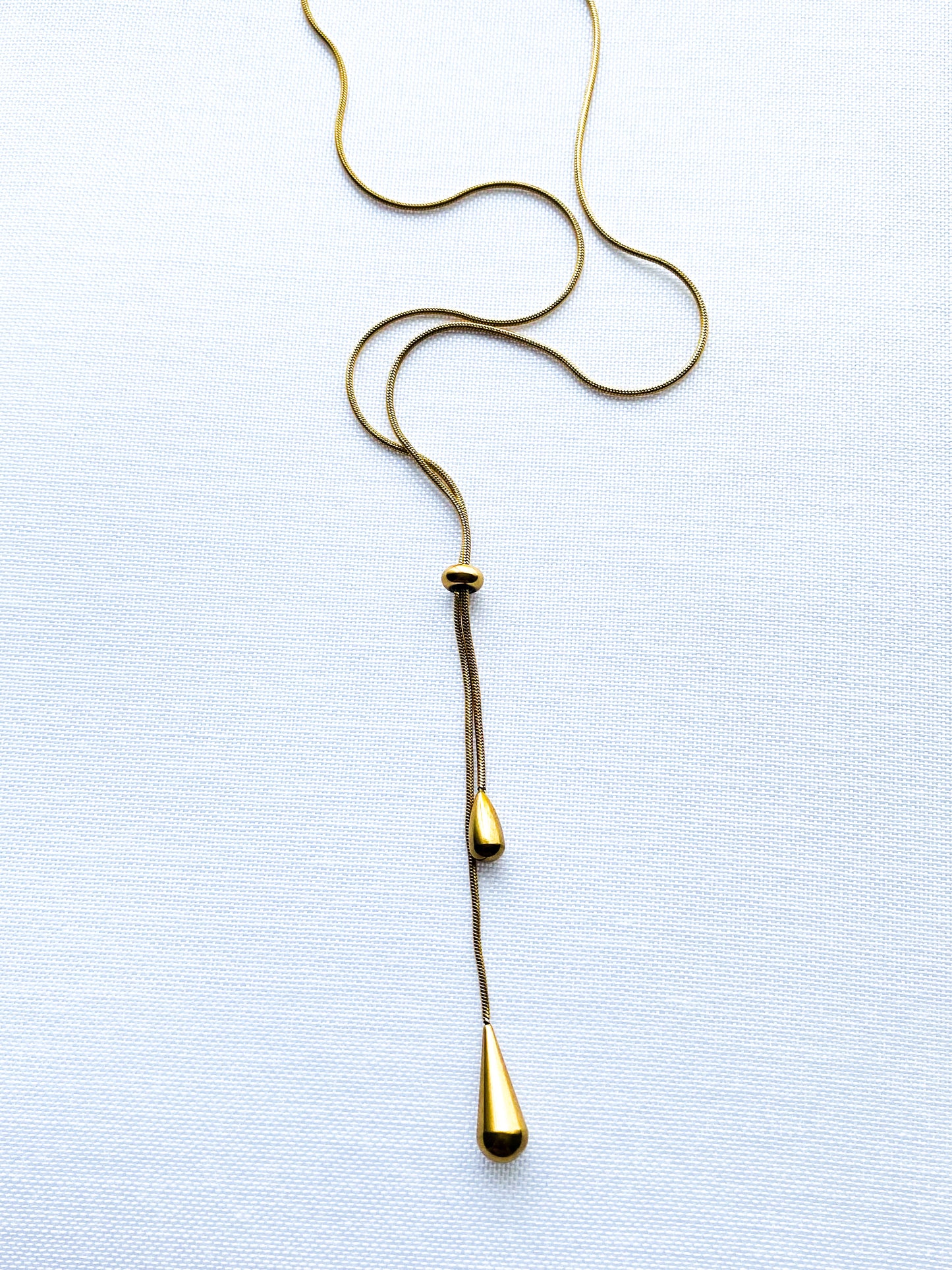 Gold adjustable drop necklace