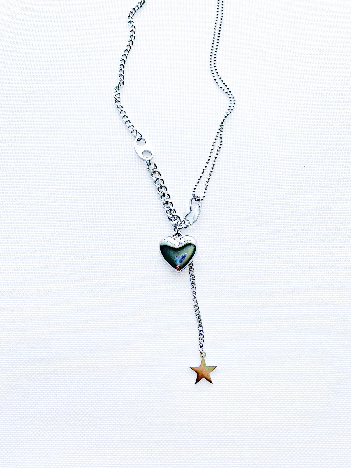 Hearts and Stars Necklace Silver