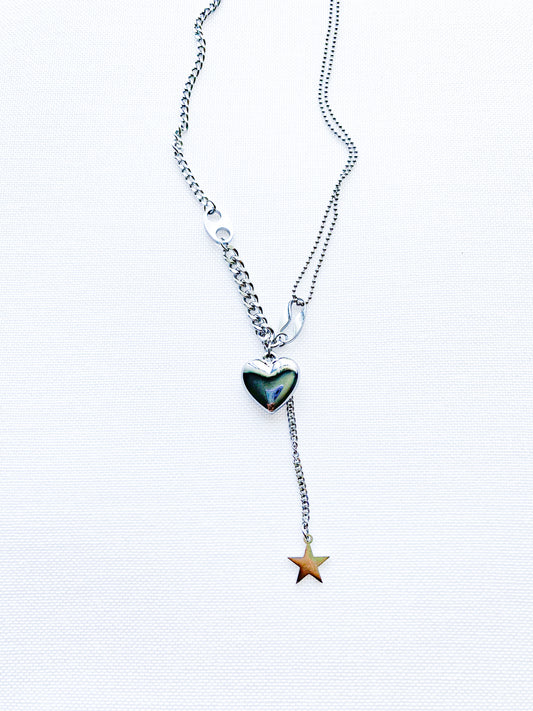 Hearts and Stars Necklace Silver